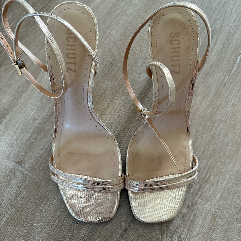 Schutz Women's Gold Strappy Sandals